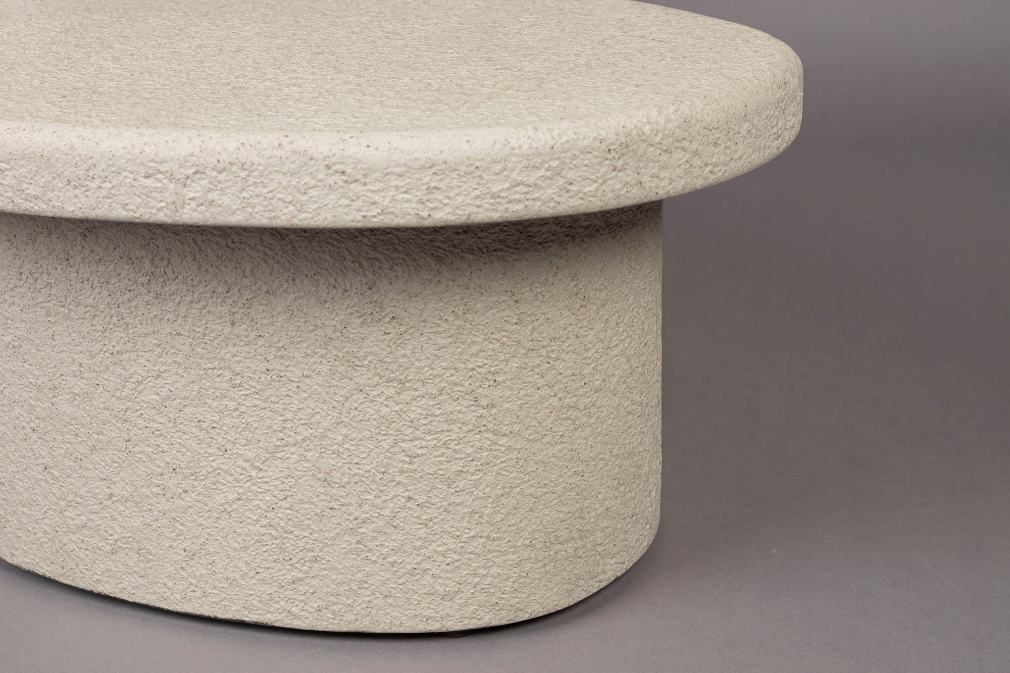 Dutchbone Veda Organic Curved Neutral Marble Coffee Table